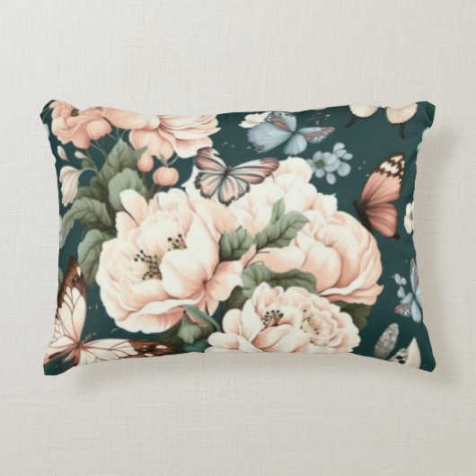 蝶と花 アクセントクッション (正面)
