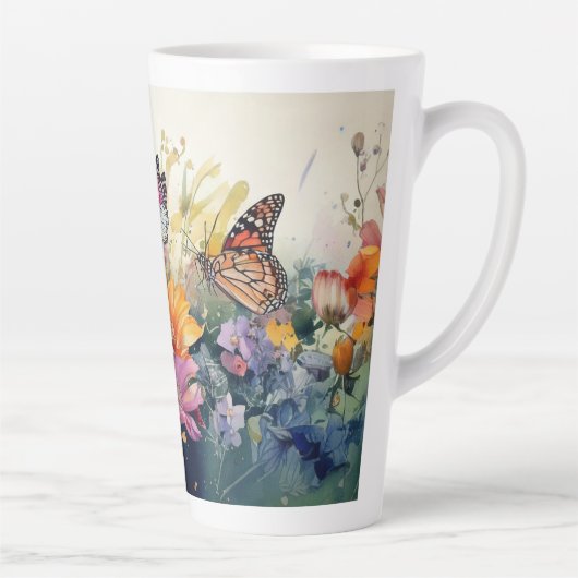 蝶と花 カフェラテマグ (右)