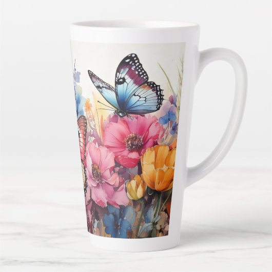 蝶と花 カフェラテマグ (右)