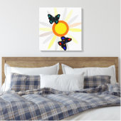 蝶と花 キャンバスプリント (インサイチュ (寝室))