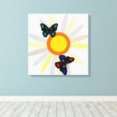 蝶と花 キャンバスプリント (インサイチュ (ウッドフロア))