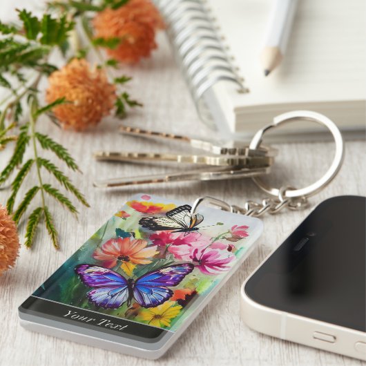 蝶と花 キーホルダー (正面右)