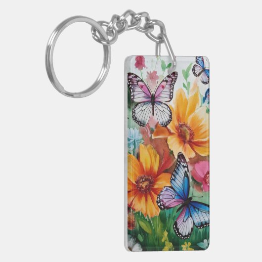 蝶と花 キーホルダー (正面左)