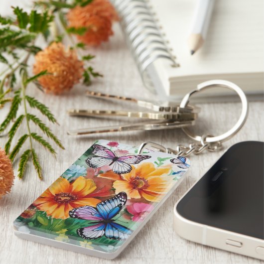 蝶と花 キーホルダー (正面右)