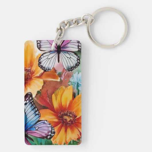 蝶と花 キーホルダー (裏面)