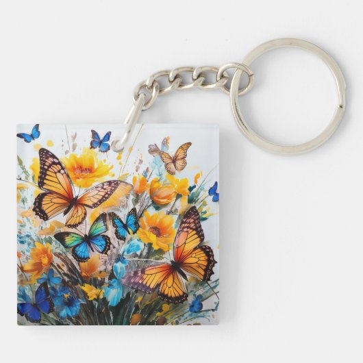 蝶と花 キーホルダー (裏面)