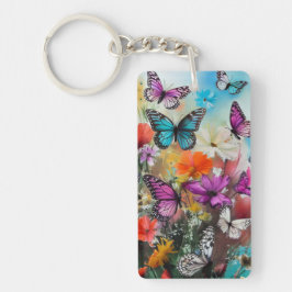 蝶と花 キーホルダー