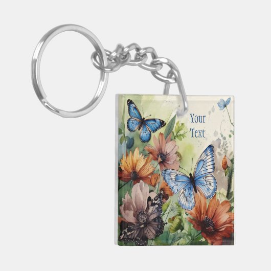 蝶と花 キーホルダー (正面左)