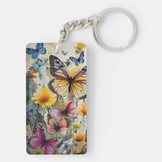 蝶と花 キーホルダー (裏面)