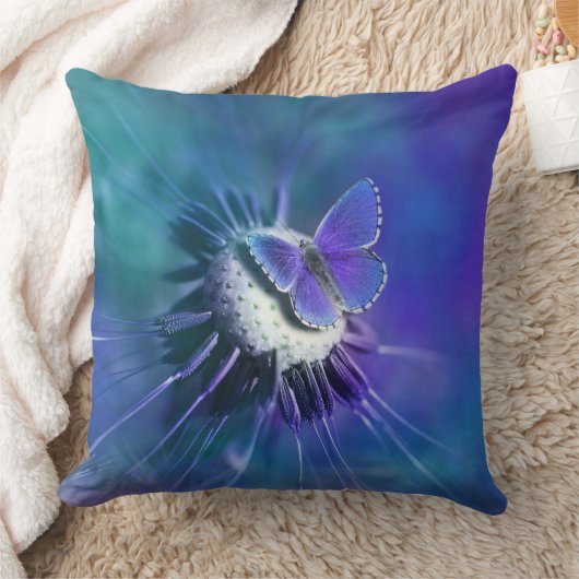 蝶と花 クッション (ブランケット)