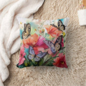 蝶と花 クッション (ブランケット)