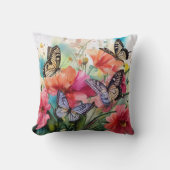 蝶と花 クッション (正面)