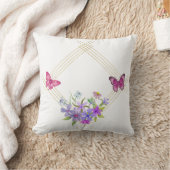 蝶と花 クッション (ブランケット)