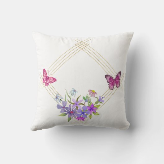 蝶と花 クッション (裏面)