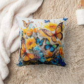 蝶と花 クッション (ブランケット)