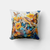 蝶と花 クッション (正面)