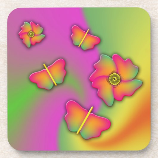 蝶と花 コースター (正面)