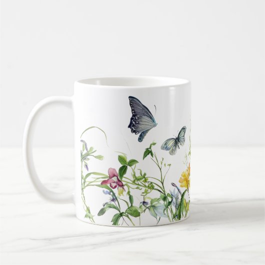 蝶と花 コーヒーマグカップ (左)