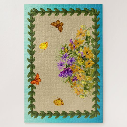 蝶と花 ジグソーパズル (縦)