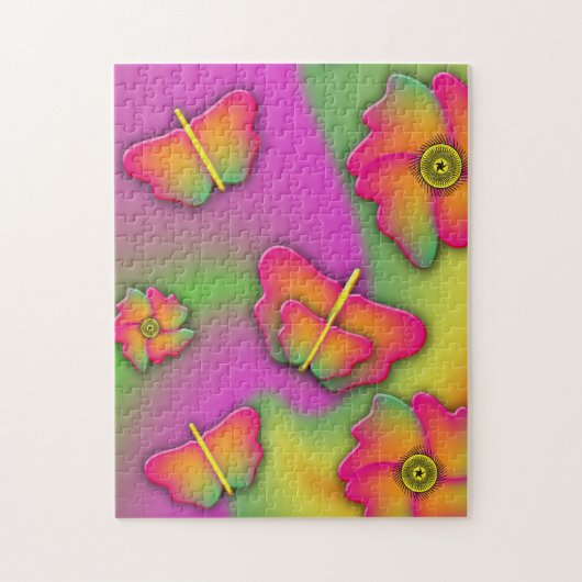 蝶と花 ジグソーパズル (縦)