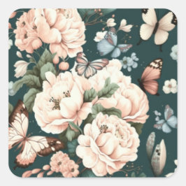 蝶と花 スクエアシール
