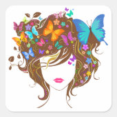 蝶と花 スクエアシール (正面)