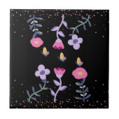 蝶と花 タイル (正面)