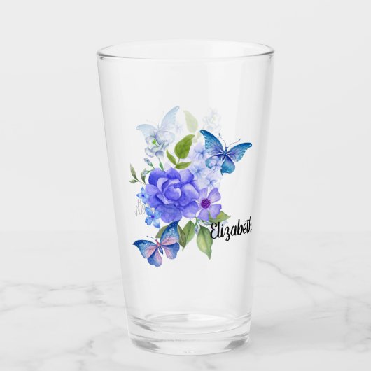 蝶と花 タンブラーグラス (正面)