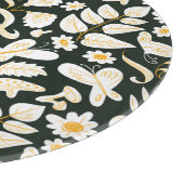 蝶と花:ドードル夏のパターン。 カッティングボード (角)