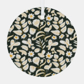 蝶と花:ドードル夏のパターン。 ガラスオーナメント (裏面)