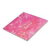 蝶と花-ピンクアート タイル (側面)