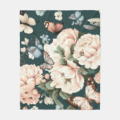 蝶と花 フリースブランケット (正面)