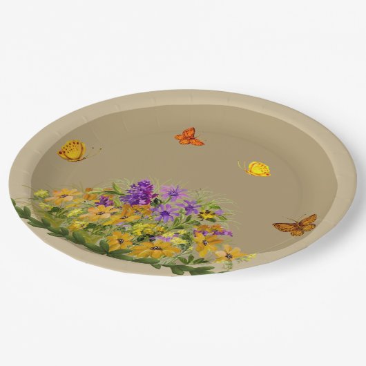 蝶と花 ペーパープレート (アングル)