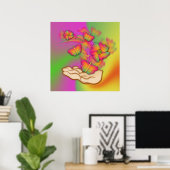 蝶と花 ポスター (ホームオフィス)