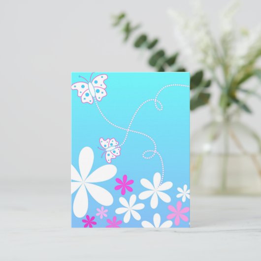 蝶と花 ポストカード (スタンド正面)