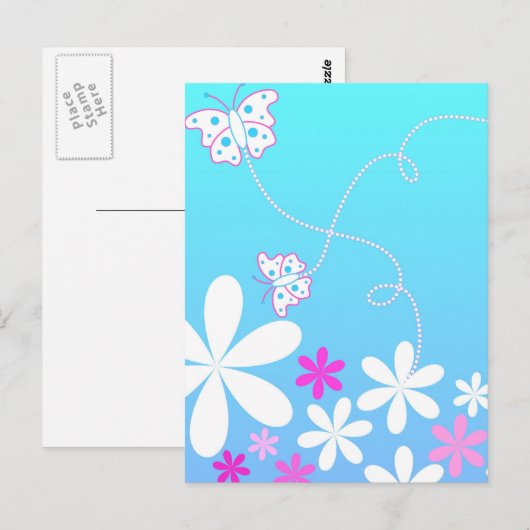 蝶と花 ポストカード (正面/裏面)