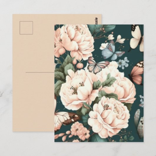 蝶と花 ポストカード (正面/裏面)