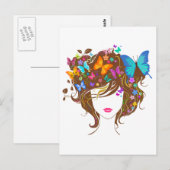 蝶と花 ポストカード (正面/裏面)