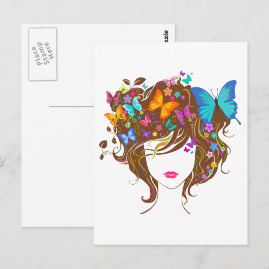 蝶と花 ポストカード (正面/裏面)