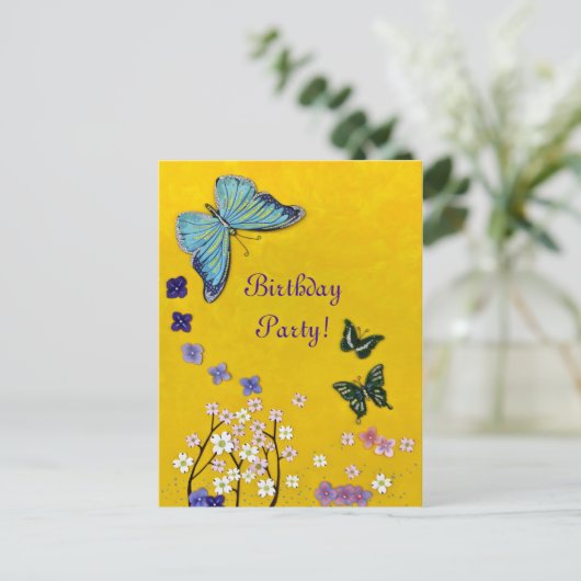 蝶と花 ポストカード (スタンド正面)