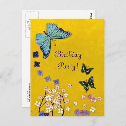 蝶と花 ポストカード (正面/裏面)