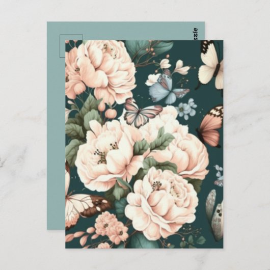 蝶と花 ポストカード (正面/裏面)