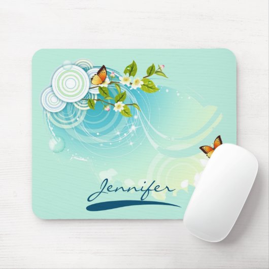 蝶と花 マウスパッド (マウス)