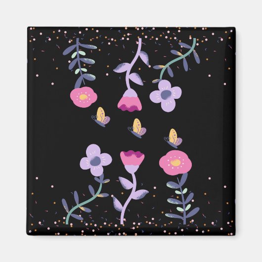 蝶と花 マグネット (正面)