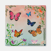 蝶と花 マグネット (正面)