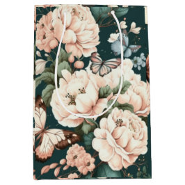 蝶と花 ミディアムペーパーバッグ