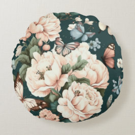 蝶と花 ラウンドクッション