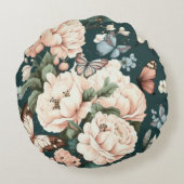 蝶と花 ラウンドクッション (裏面)