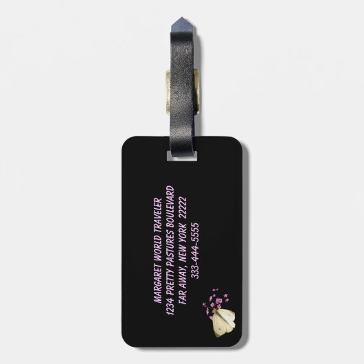 蝶と花 ラゲッジタグ (裏面縦)