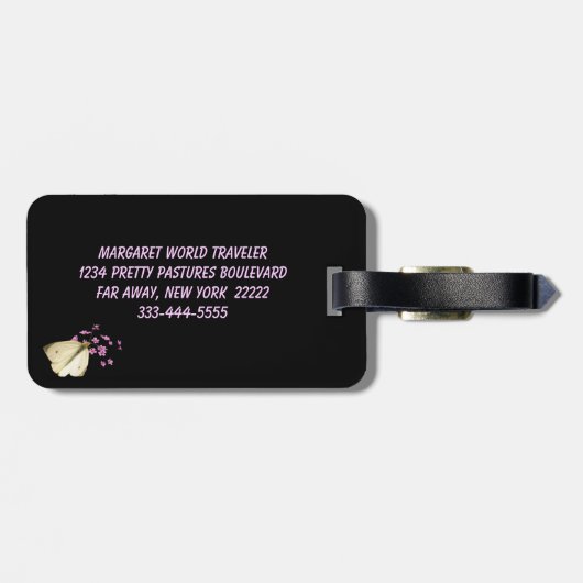 蝶と花 ラゲッジタグ (裏面横)